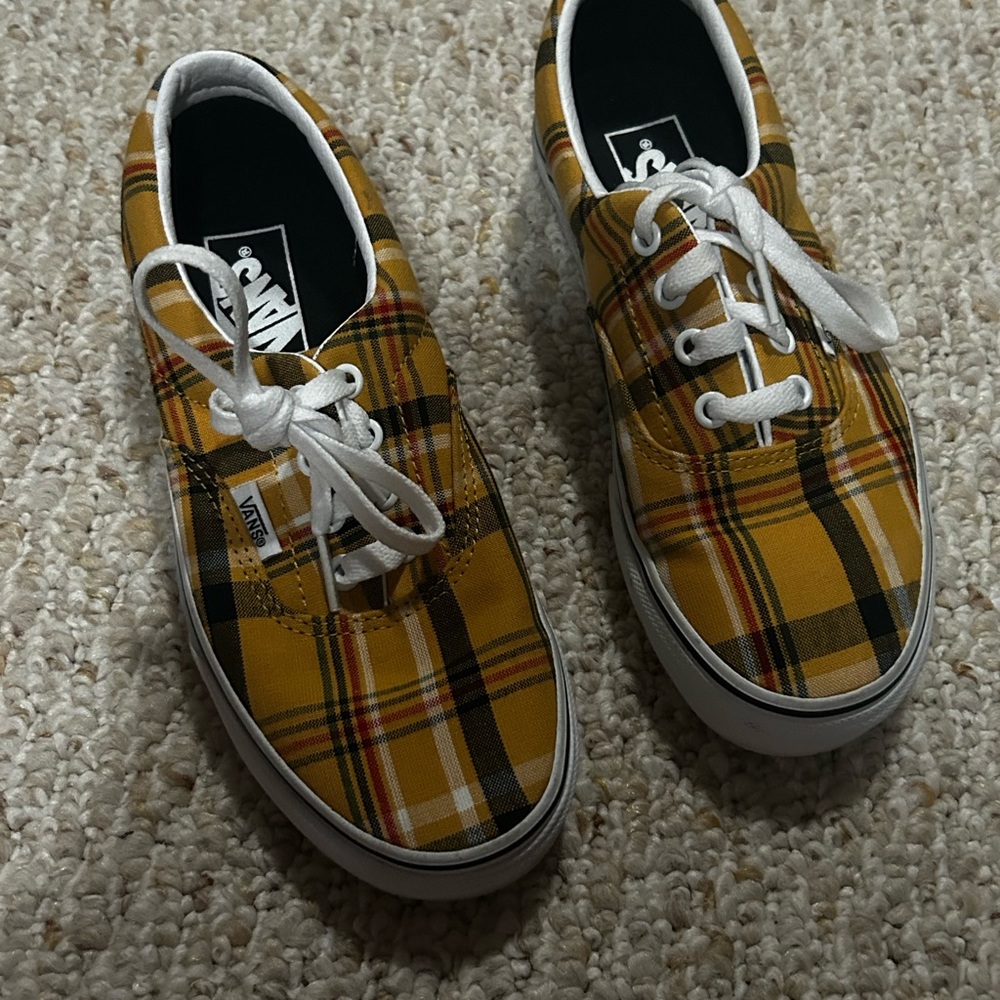 Vans Mustard Plaid Sneakers